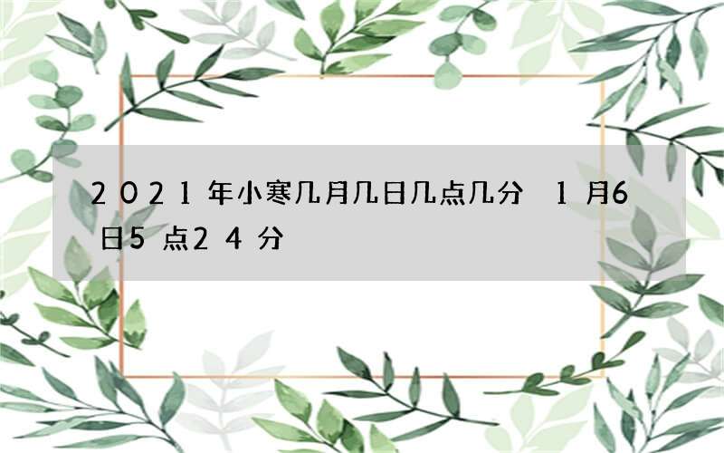 2021年小寒几月几日几点几分 1月6日5点24分